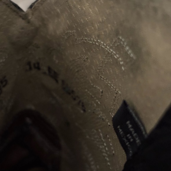 Double H Made in Mexico Men's Black and Tan Leather Western Cowboy Boots - Picture 12 of 13